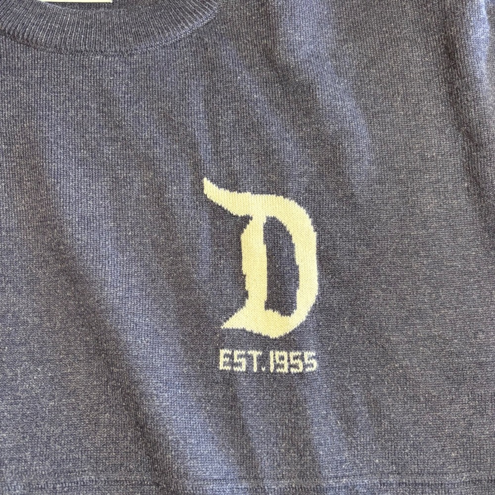 Disney Parks Spirit Jersey Knit Sweater Mens Large Blue Disneyland Resort Wool - Picture 2 of 7